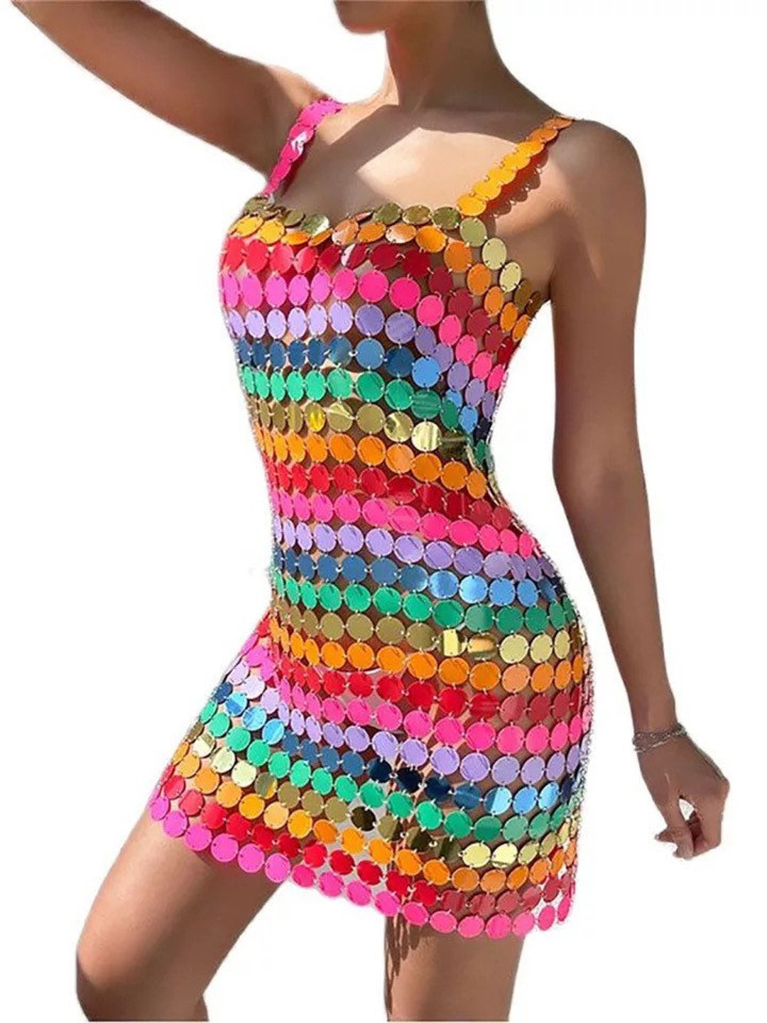 Rainbow Festival Dress, Rainbow Festival Outfit, Pride Dress, Colorful