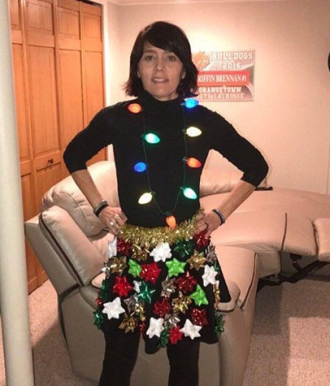 Ugly Christmas Sweater Christmas Bow Skirt Ugly Christmas | Etsy