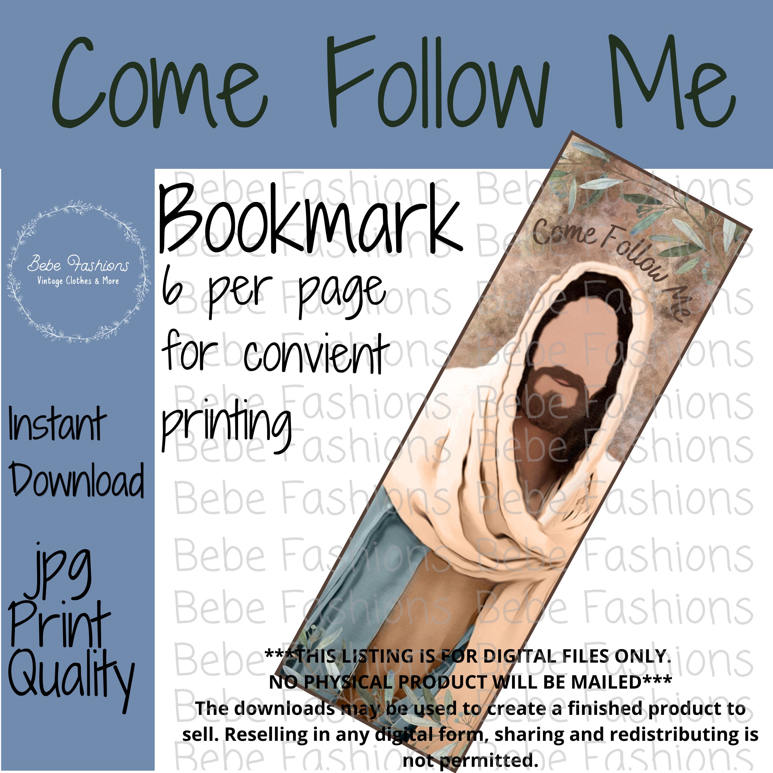Come Follow Me Bookmark Come Follow Me Lds Lessons Handout Etsy