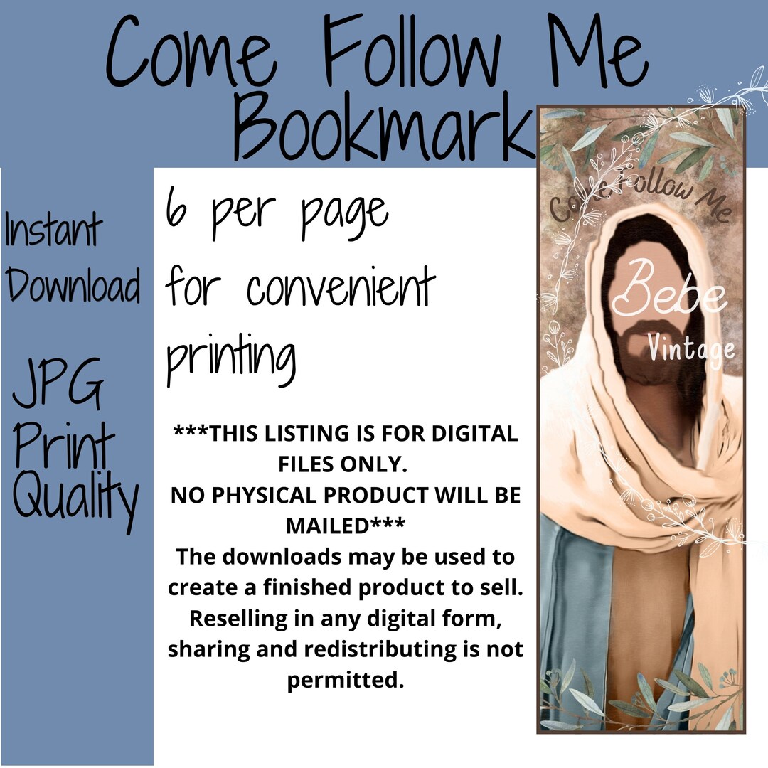 Come Follow Me Bookmark, Come Follow Me Lds, Come Follow Me Lessons ...