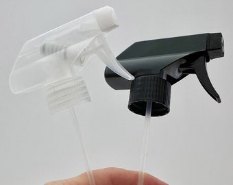 Plastic Spray Bottle Trigger, Spray Head in Clear or Black