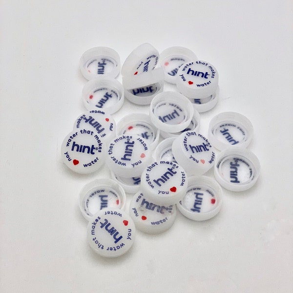 Up-cycled Plastic Caps from Hint Water in Clear Plastic for Crafting & Recycle Projects, Lot of 24