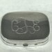 VINTAGE - Silver Plated, Monogrammed (C, T, E) Mirrored Compact, Sewing Kit, Pill Box