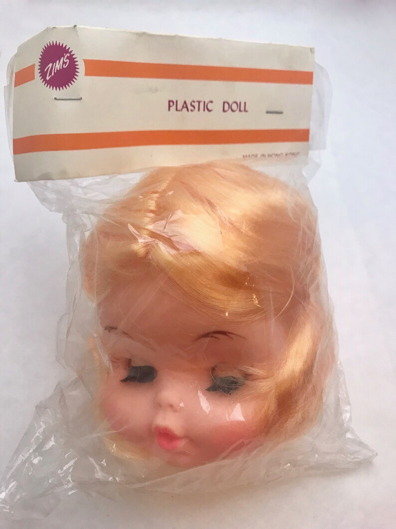 Vintage Zim S Plastic Doll Head With Blinking Eyes And Etsy
