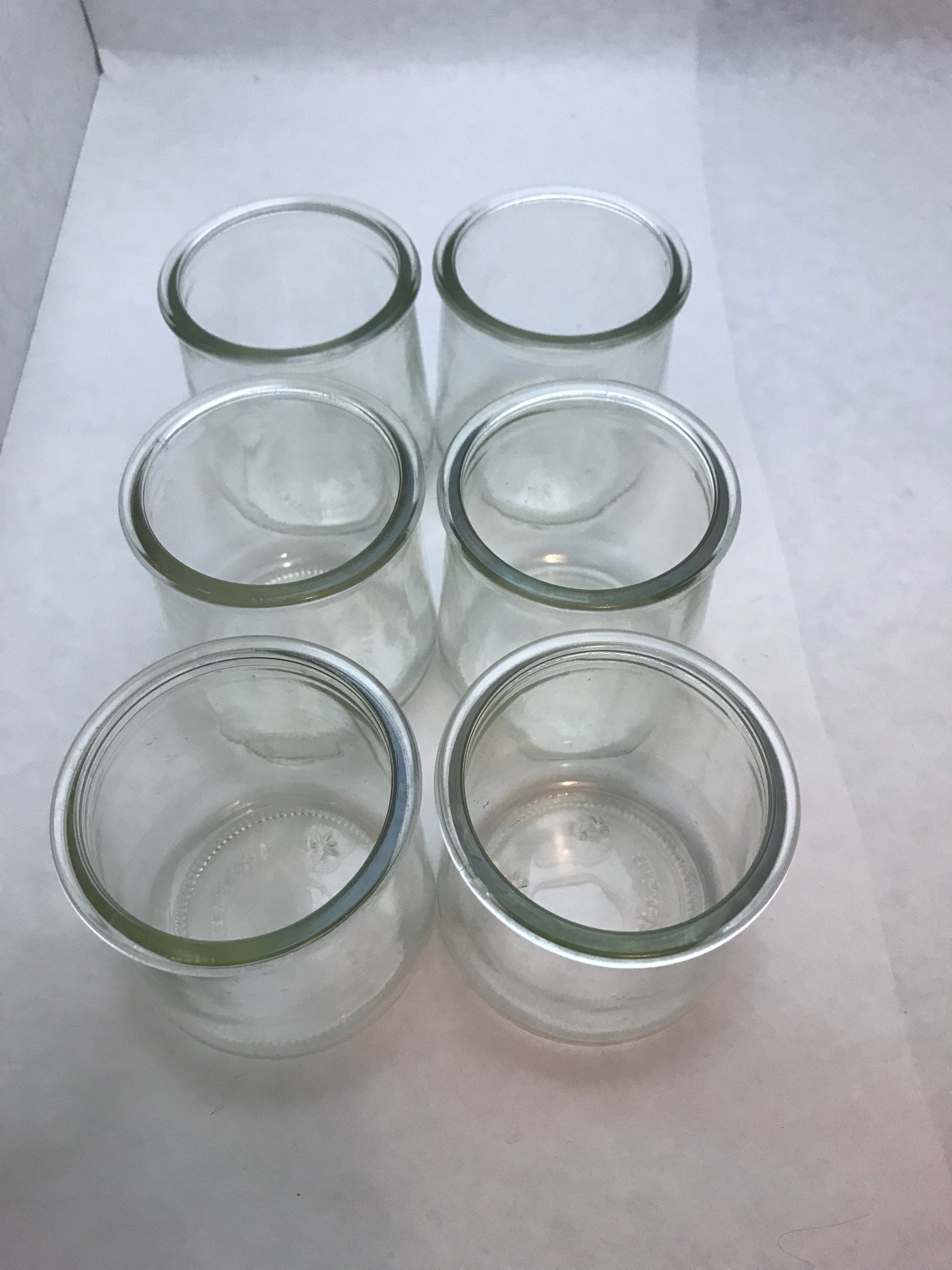 Clear Glass Craft Jars French Style Yogurt Jars SIX 5 oz. Etsy