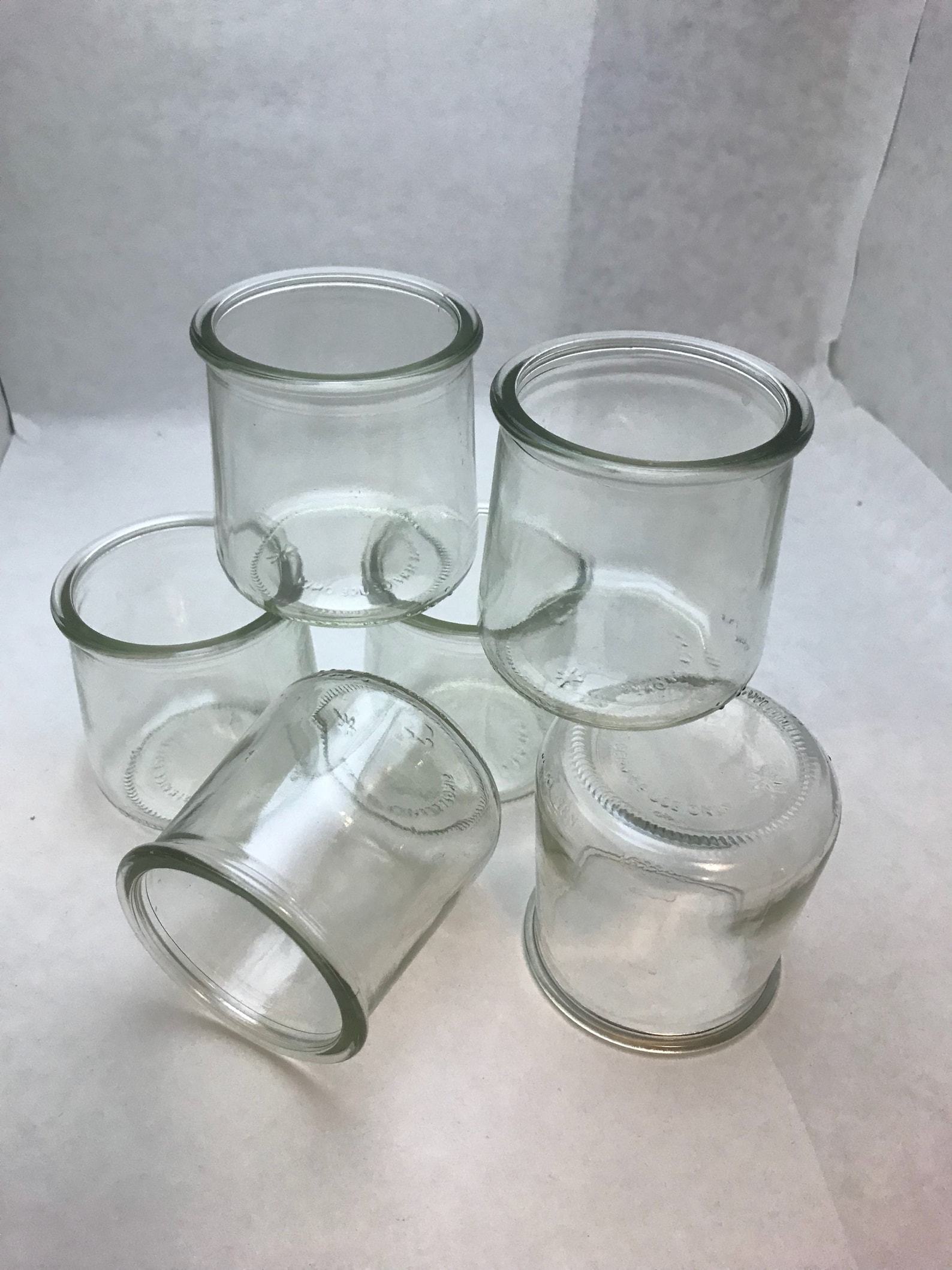 Clear Glass Craft Jars French Style Yogurt Jars SIX 5 Oz. Etsy
