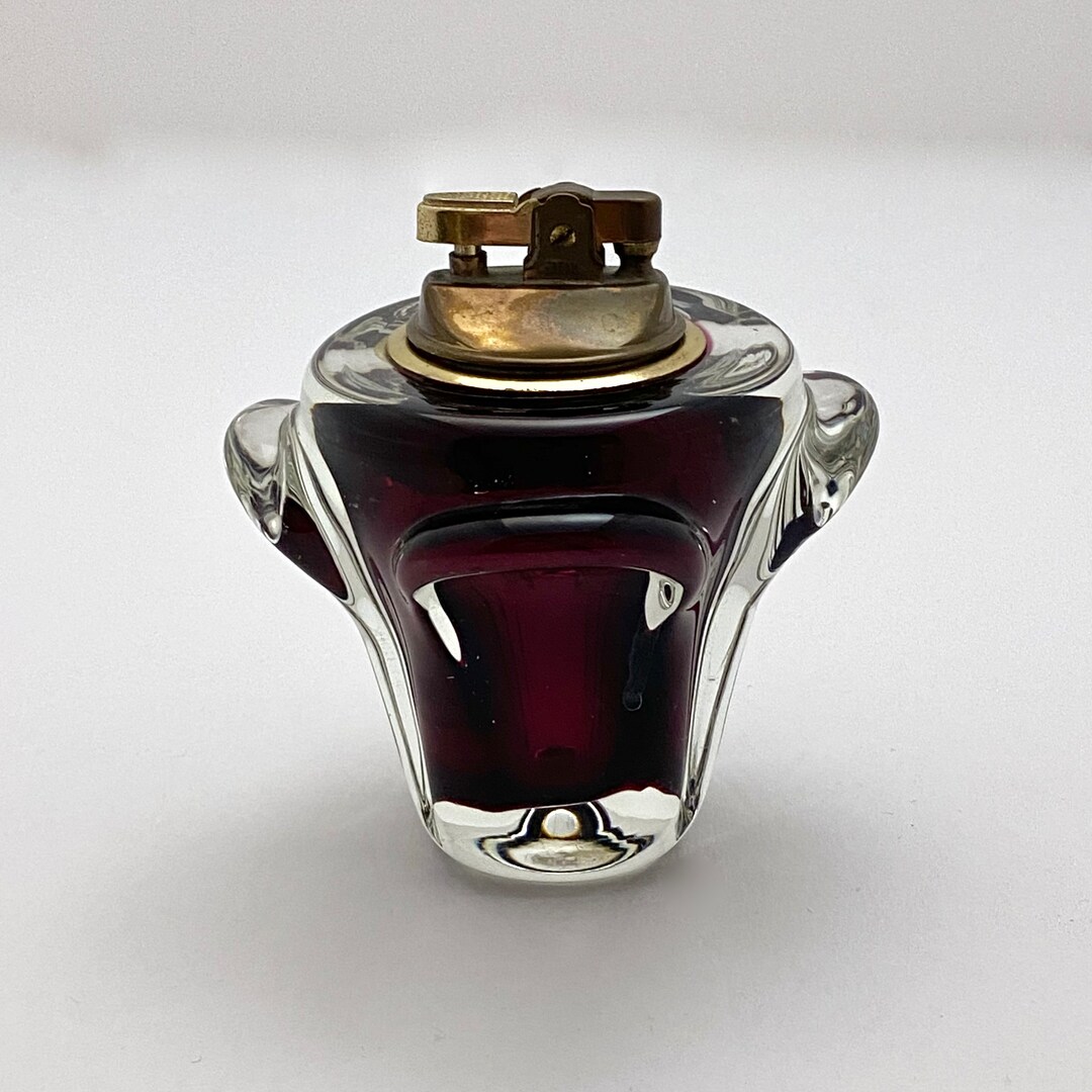 Vintage Murano Glass Table Top Lighter in Ruby Red, Genuine