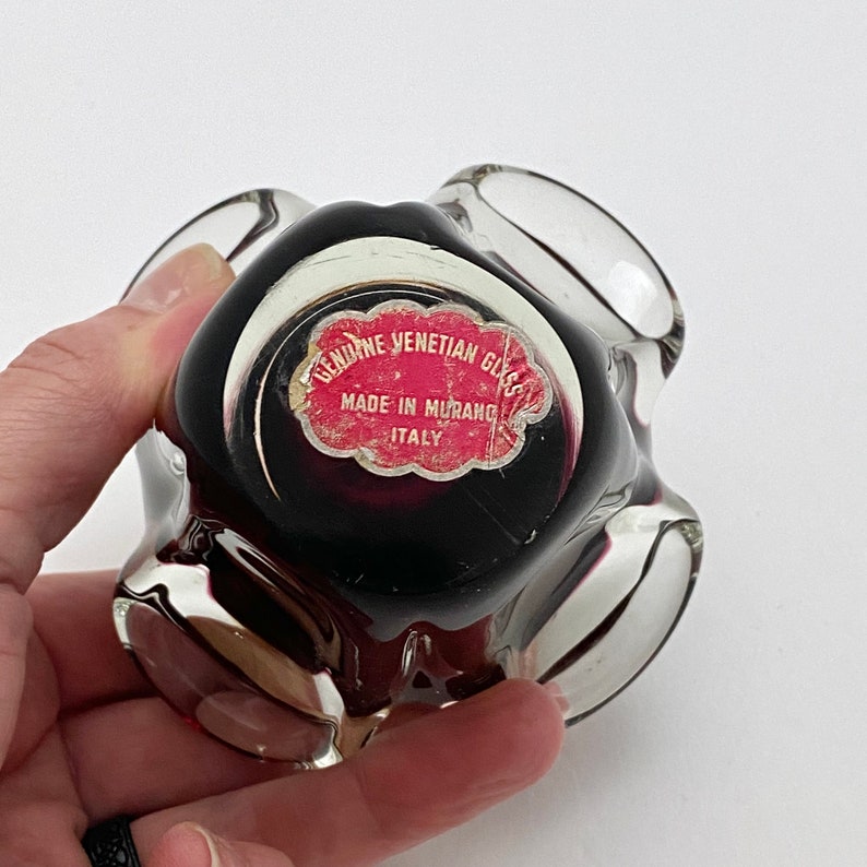 Vintage Murano Glass Table Top Lighter in Ruby Red, Genuine