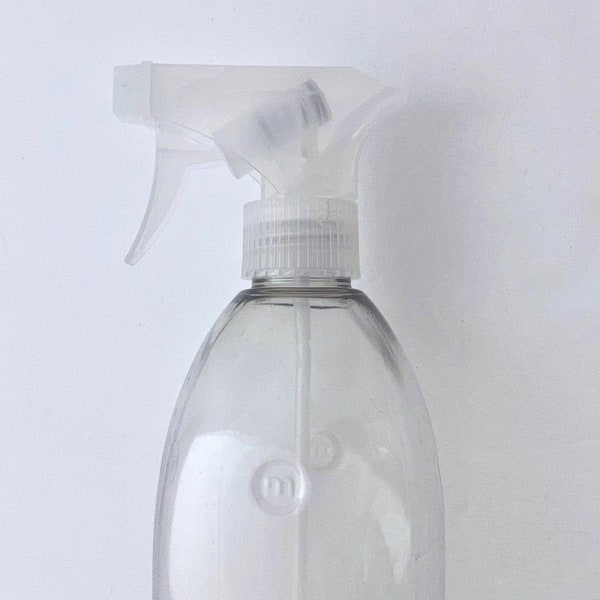 Up-cycled Clear Plastic Spray Bottle with Clear Trigger Spray Head by 'Method'