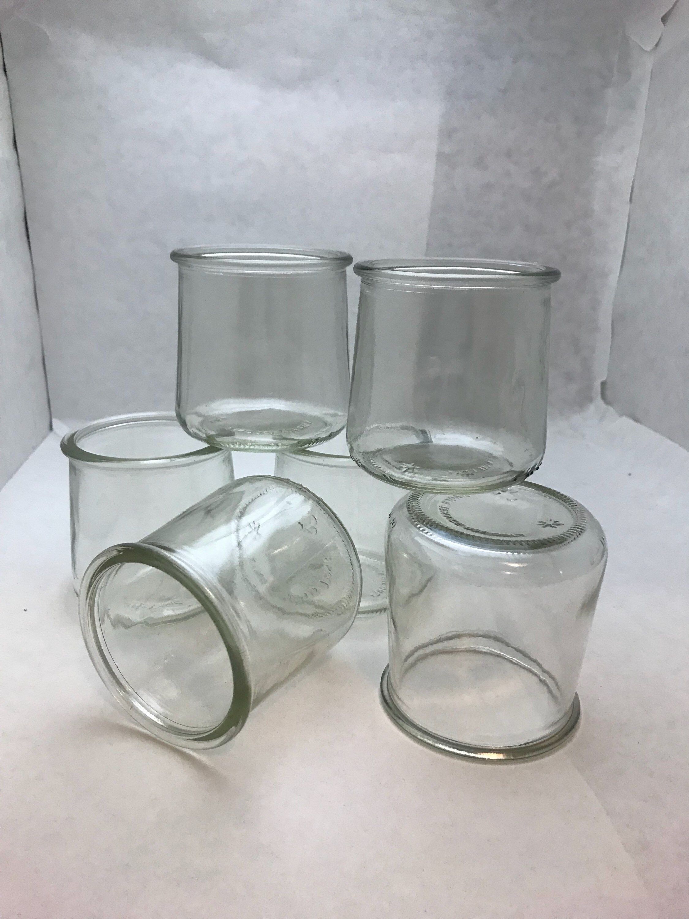 Clear Glass Craft Jars French Style Yogurt Jars SIX 5 Oz. Etsy