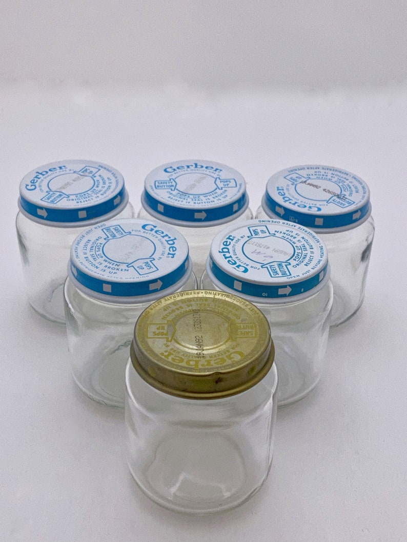 Clear Glass Baby Food Jars Gerber or Heinz Glass Jar for
