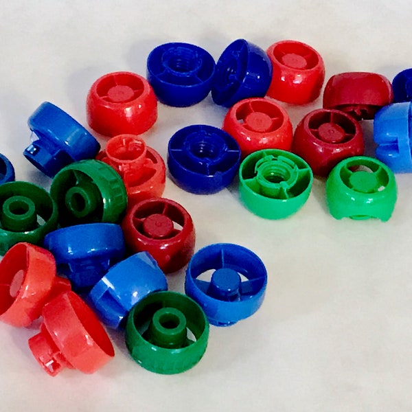 Up-cycled Plastic Lids, Baby Food Pouch Caps, Plastic Caps, Plastic Lids, Crafting Supplies, Craft Supply, Recycle Crafts, Lot of 12