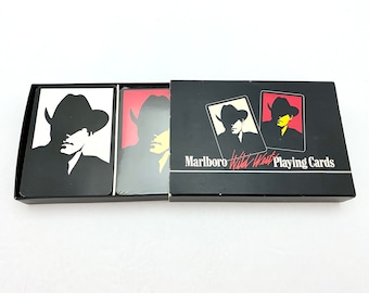 Vintage Marlboro Wild West Playing Cards, Twin Deck, With Original Storage Box
