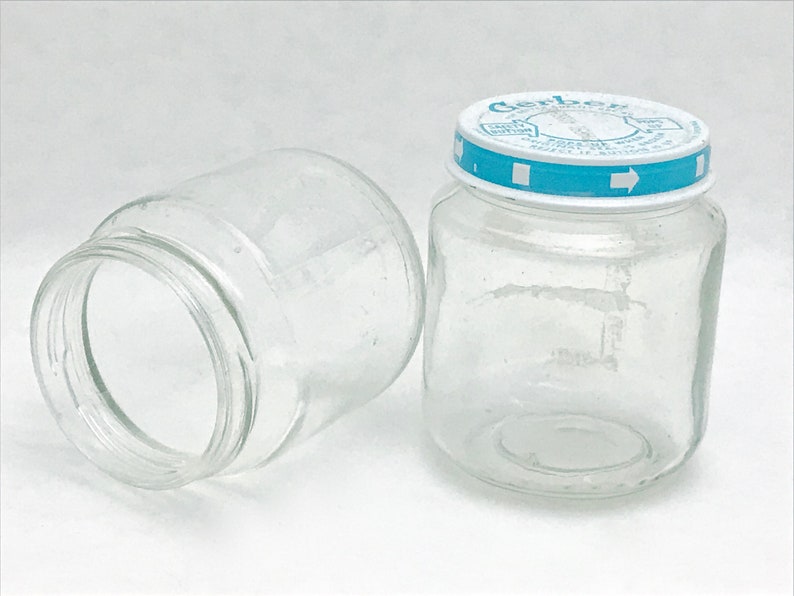 Clear Glass Craft Jars Gerber Baby Food Two 4 Oz Candle Storage Crafting Cups Diy Gift