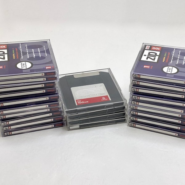 Used Zip Disk 100MB & Jewel Case, Formatted for IBM Compatibles, For use with Zip Drives, Lot of 4