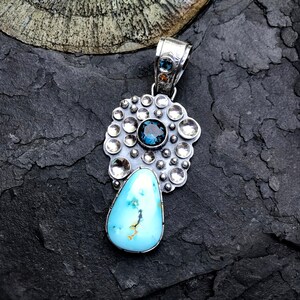 Turquoise Pendant - Artisan Gemstone Pendant - Handcrafted Necklace - Unique Pendant - gift for Woman - OOAK