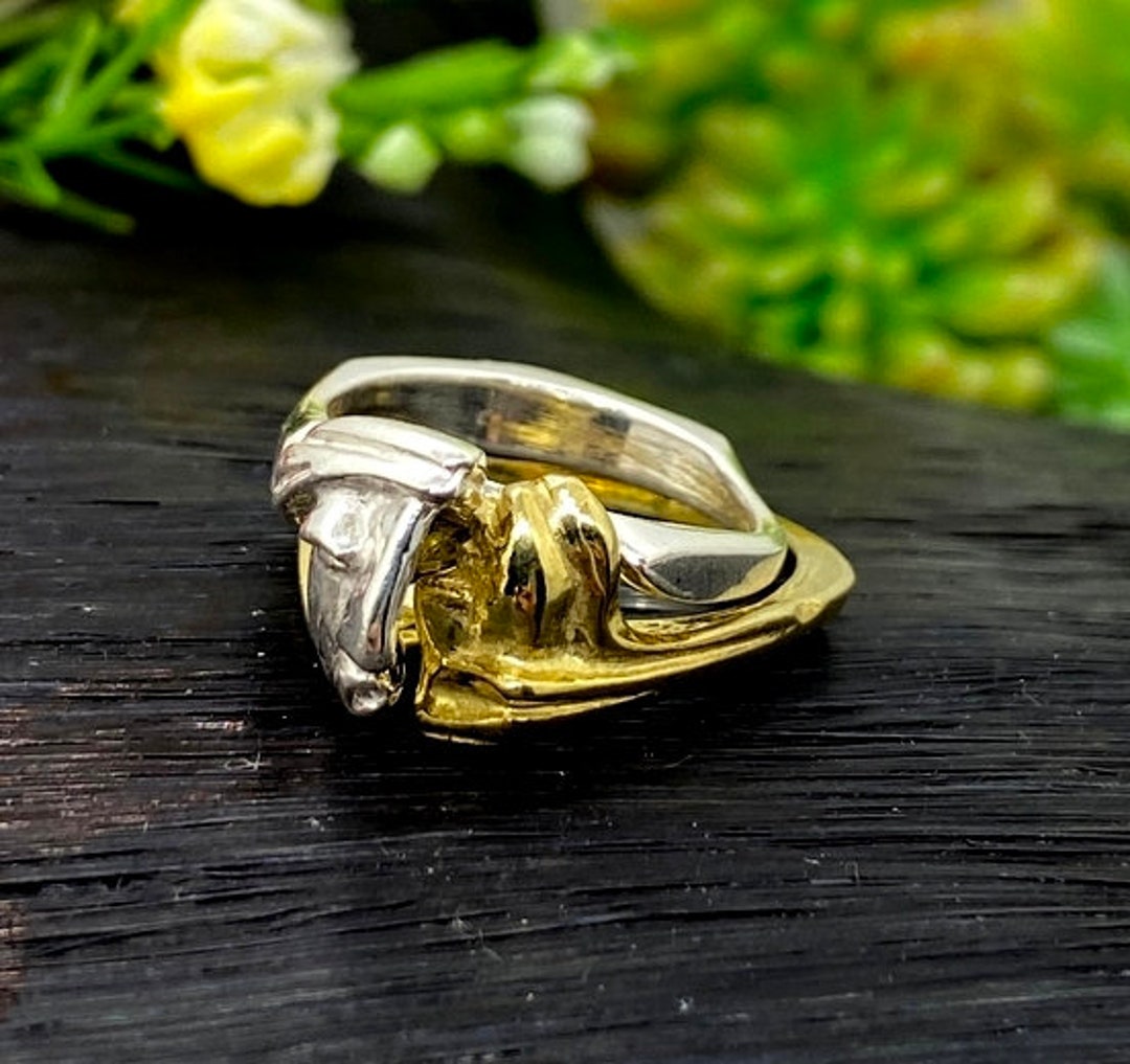 Ring LOVE in Sterling Silver With Gold Accents Stackable Ring - Main Image
