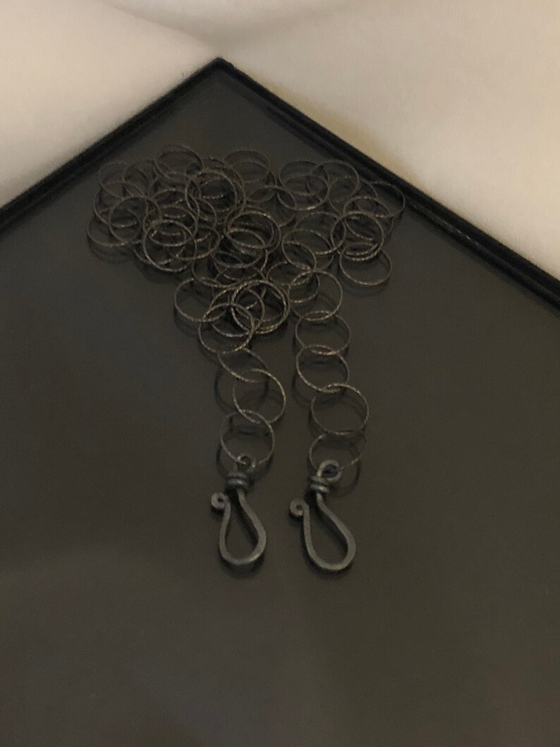 Oxidized silver chain Versatile chain to wear with pendant or by itself. 20 Sterling silver chain with two hook clasps 10mm link chain