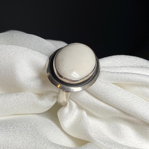 White Agate Ring - Artisan Handmade Ring - OOAK