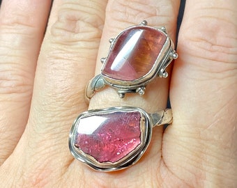 Amazing Pink Tourmaline ring in sterling silver - Artisan Handmade ring - Alena Zena Jewelry - OOAK