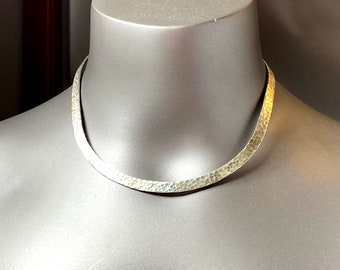 Heavy sterling silver collar 6mm -Sterling Silver choker - boho choker necklace - Sterling silver collar necklace