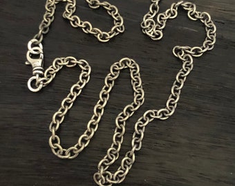 20" Sterling silver chain with one hook clasp, 20 inches silver chain, unisex silver chain
