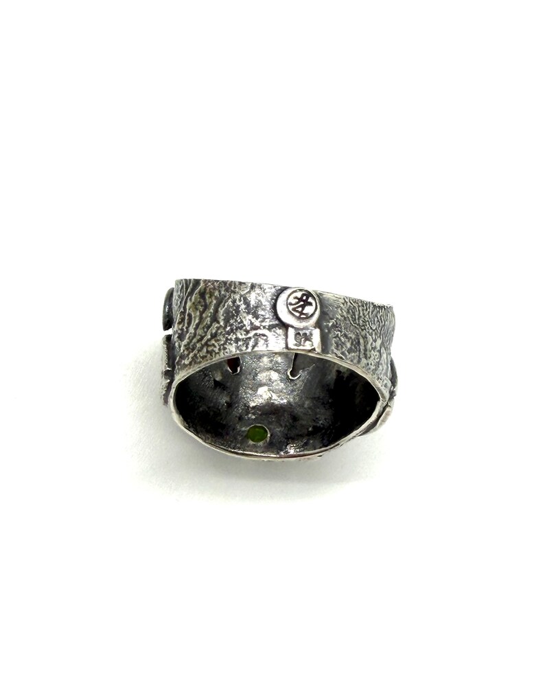 Australian Opal Ammolite Ring: Sterling Silver Artisan Ring, Size 7 1/2 - 7 3/4 Bild 20