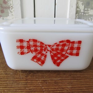 Mckee Canister Refrigerator Dish Gingham Red Bow Tie - Etsy