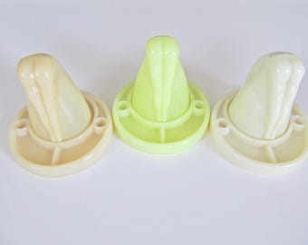 1930s Authentic Mckee Bottoms - Up Shot Glasses With Coasters Set Of 3