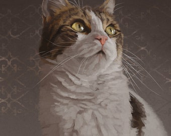 Realistic Digital Custom Pet Portrait Speedpaint of 1 animal (bust), no background | dog, cat, horse, rabbit, bird, wildlife, canine, feline