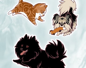 Custom chibi Pet Portrait | cute, kawaii, cartoon, animal, dog, cat, horse, rabbit, rat, mouse, farm animal, bird, ferret, fantasy, wildlife