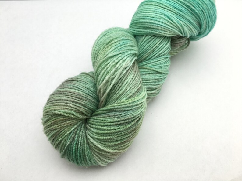 Hand dyed yarn Delicious sock 3 skein shawl kit /'Green Merricks/'