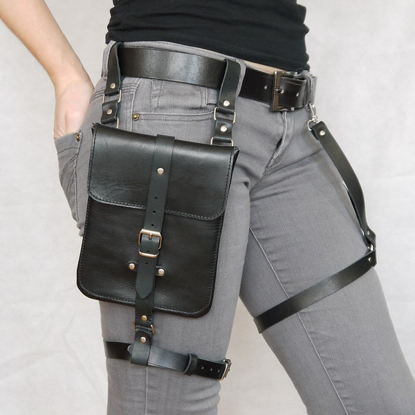 Thigh bag, phone bag. Thigh Holster, pouches bag,Shoulder Holster, Handbag, Belted bag,leather pouche,Steampunk Bag,Messenger Bag,Fanny Pack