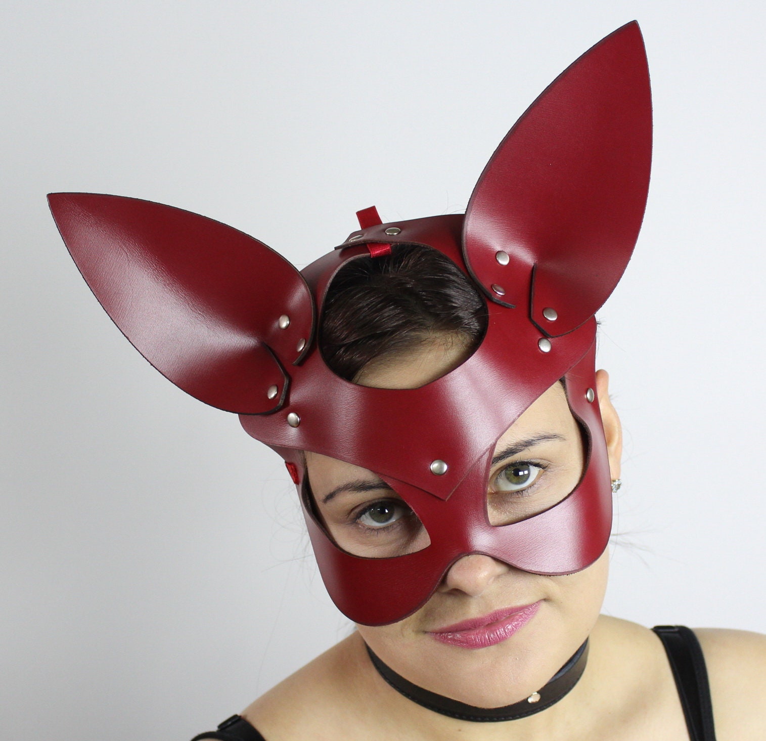 Leather Maskleather Mask Woman Leather Mask Fetish Adult Etsy