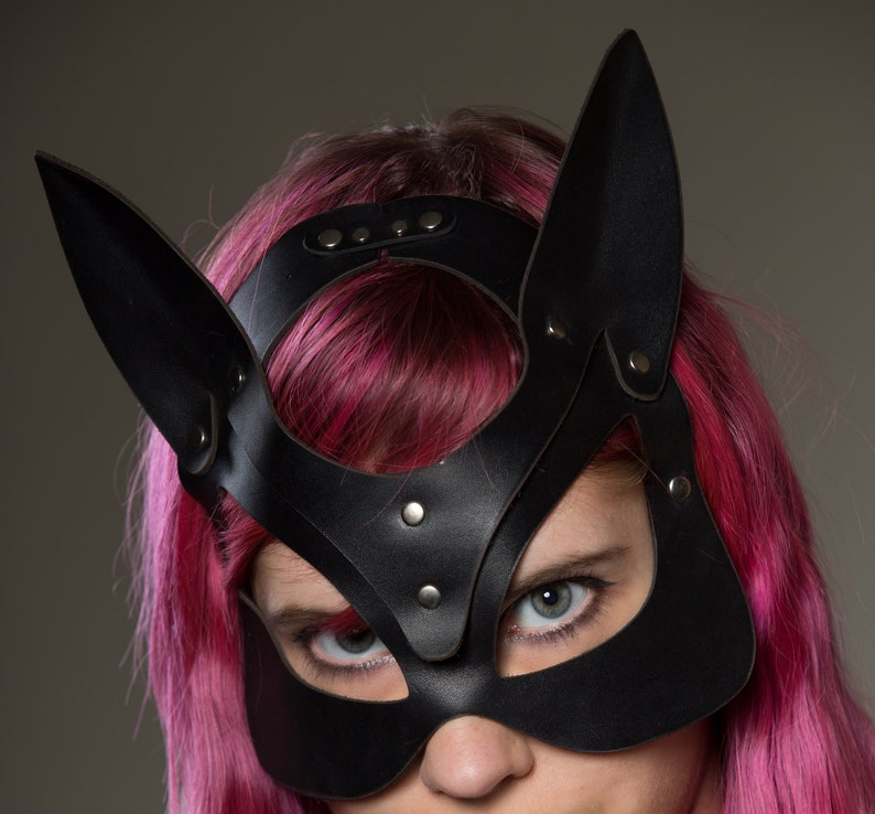 Leather Maskleather Mask Woman Leather Mask Fetish Adult Etsy
