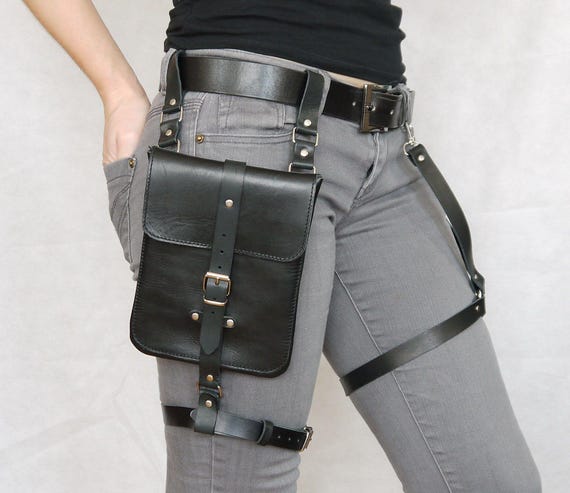 Pochette cuisse pochette pour telephone. Holster cuisse pochettes etui bandouliere sac a main sac ceinture pochette en cuir sac steampunk sac messager sac banane Etsy France