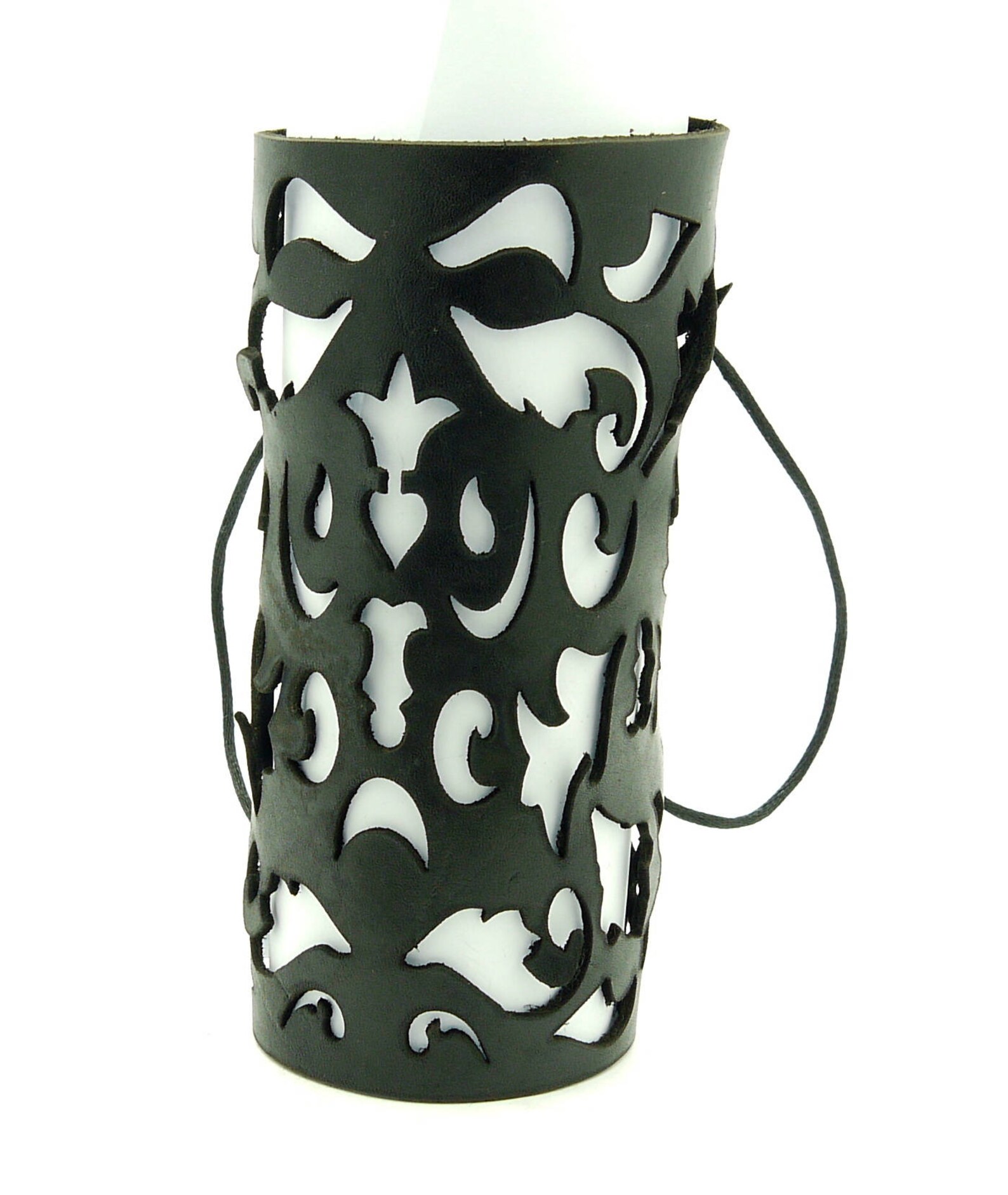 Laser Cut Leather Bracelet Black Leather Bracelet Etsy