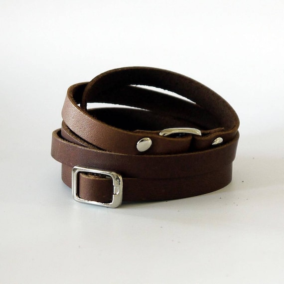 Leather Wrap Bracelet. Multi-strand Leather Cuff Buckle | Etsy