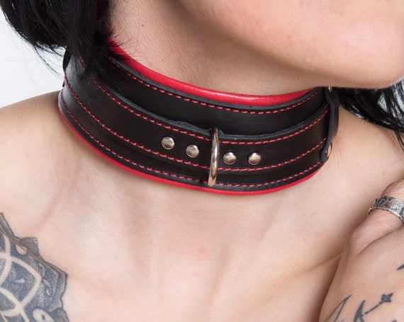 Women Choker D-ring Collar Bondage Handmade -