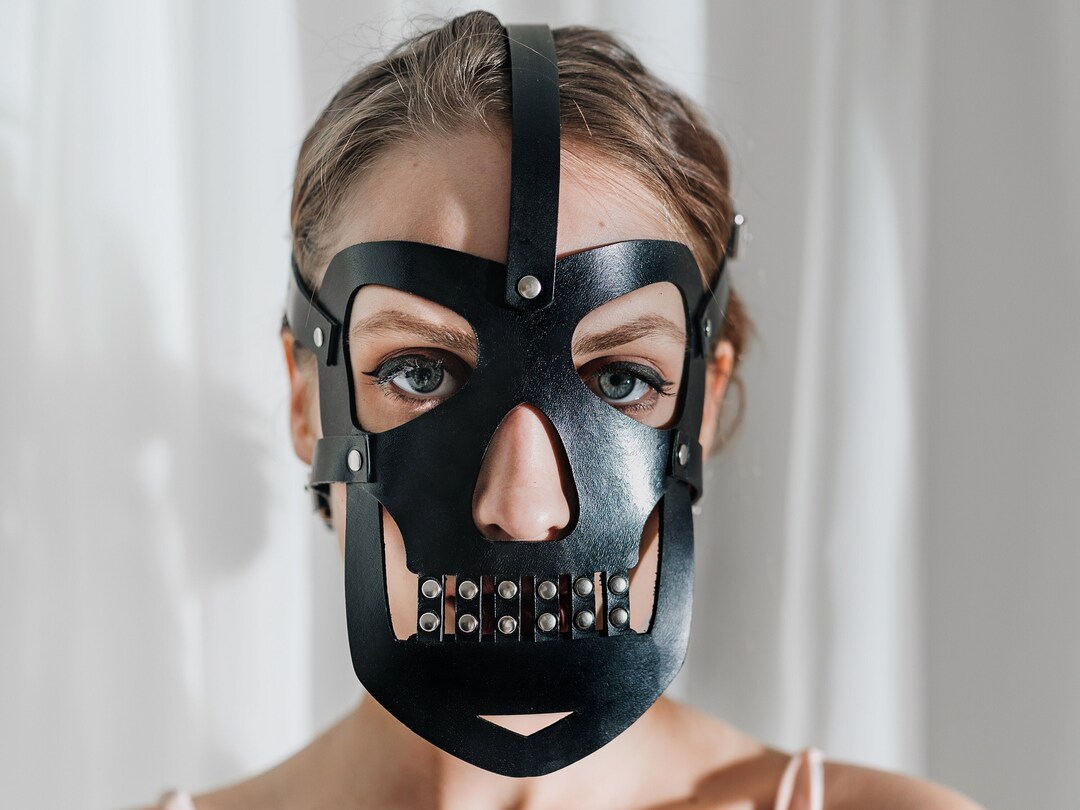 Leather Skull Mask Human Skull Mask Head Skull Harness - Etsy