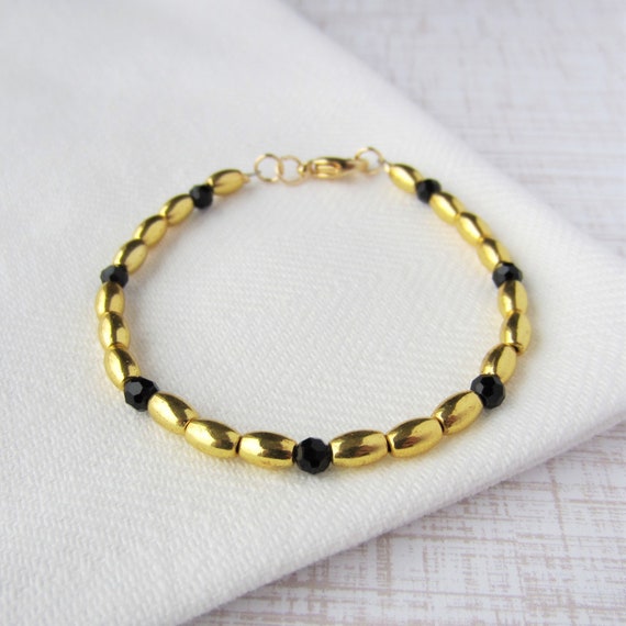 Gold Bead Bracelet Dainty Gold Bracelet Beaded Bracelet for Etsy