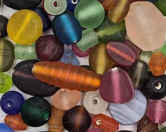100pc 4oz Glass Beads, Mixed Glass Beads, Assorted Bead Mix, Bead Soup, Bulk Glass Beads, Mixed Beads, Vintage Style, 8mm 12mm  #122m