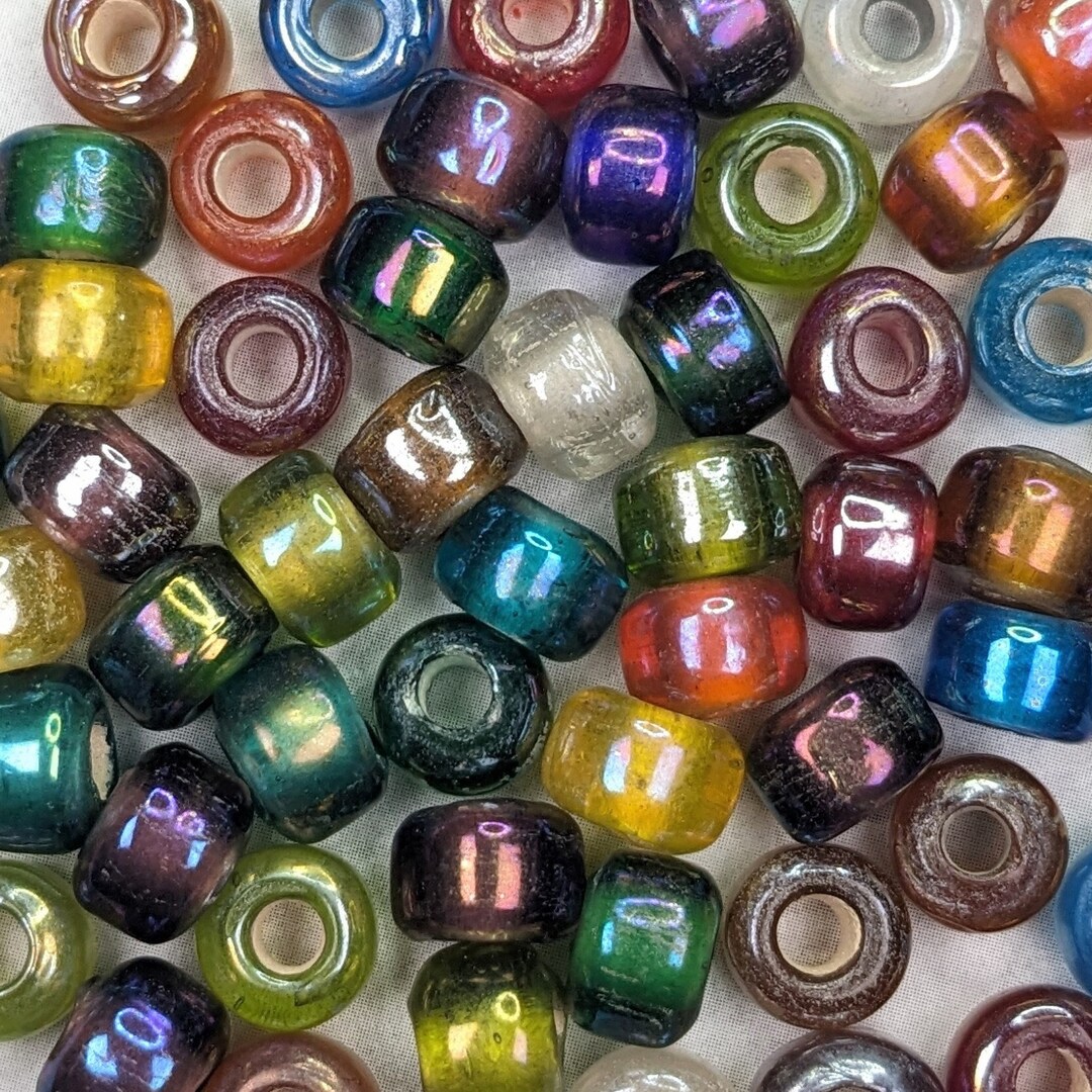 Assorted Beads For Jewelry Making 2026.Crow Roller Beads 55pc, Mixed Glass Beads, Pony Beads, Large Hole Beads ...