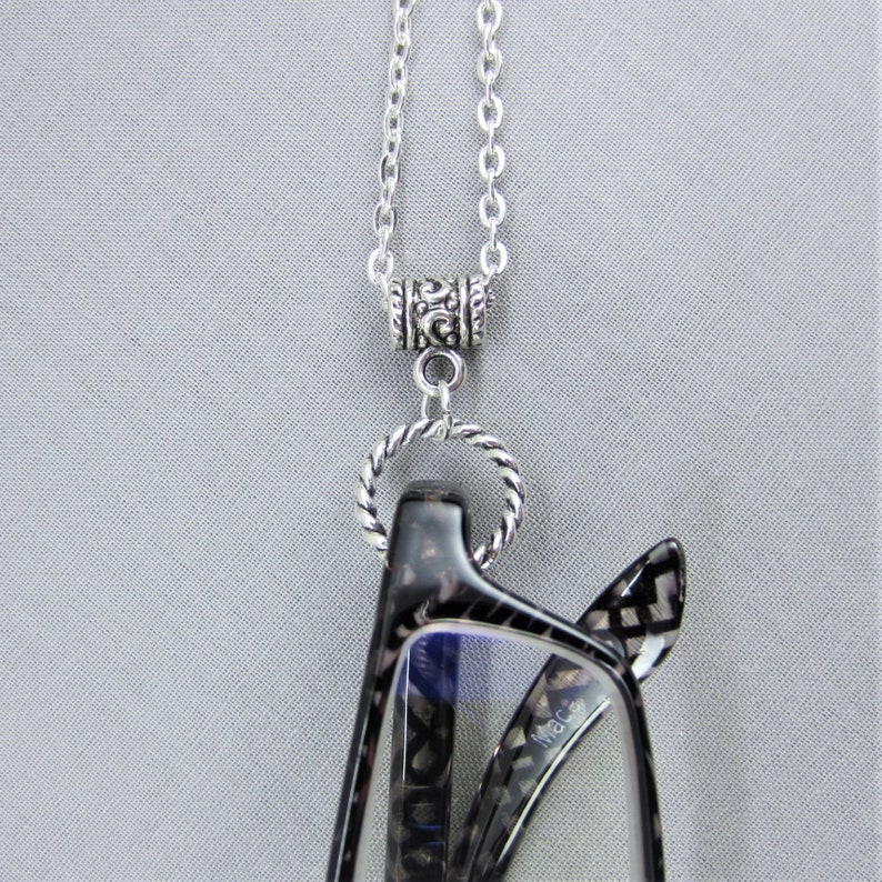 Eyeglass Chain with Loop Reading Glasses Chain Silver Etsy