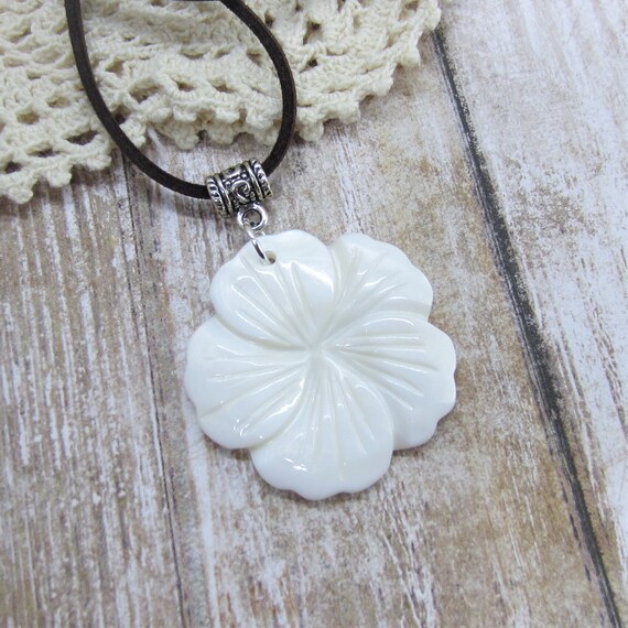 Hibiscus Necklace Plumeria Necklace Shell Flower Necklace