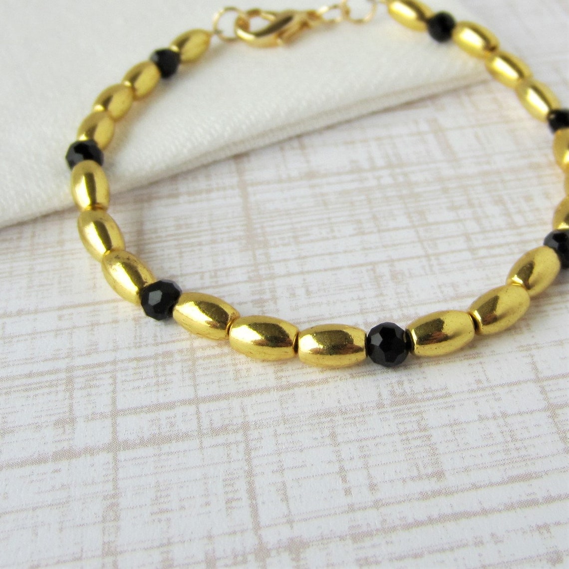 Gold Bead Bracelet Dainty Gold Bracelet Beaded Bracelet for Etsy