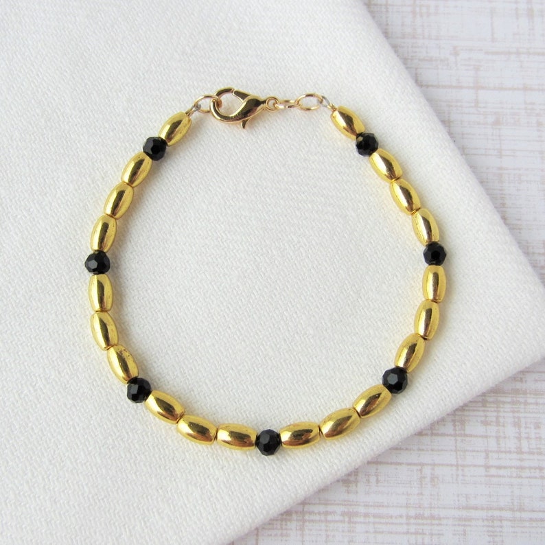 Gold Bead Bracelet Dainty Gold Bracelet Beaded Bracelet for Etsy