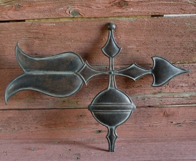 Weathervane Wall Decor Stylized Arrow in Hammered Antiqued Etsy