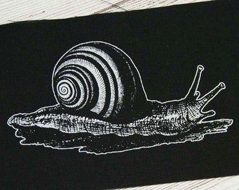 Snail patch - cute patch wiccan sew on patch dark mori girl druid dark forest style patch hedge witch patch nature punk occult patch