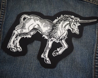 Toppa unicorno: toppa in cotone serigrafata da cucire per giacca, jeans / toppe goth punk occulte strega di ToothXNail